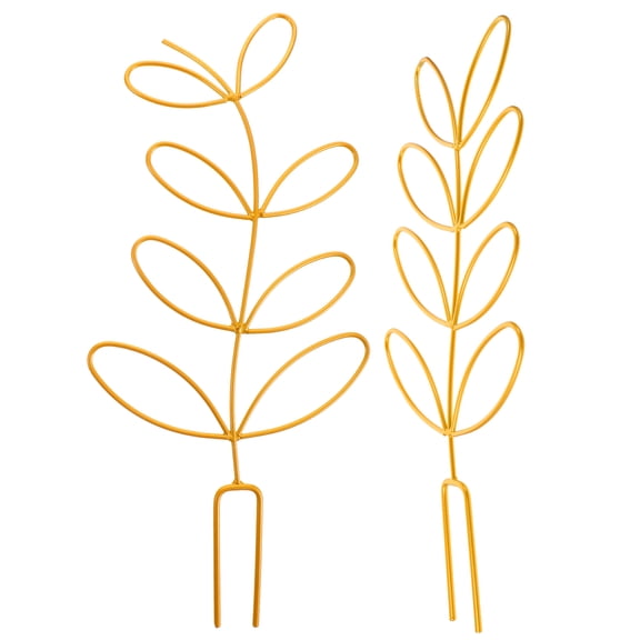 PAMINGONO 2Pcs Golden Iron Garden Climbing Frame for Vegetable Trellis 12.3X5.5X0.1in