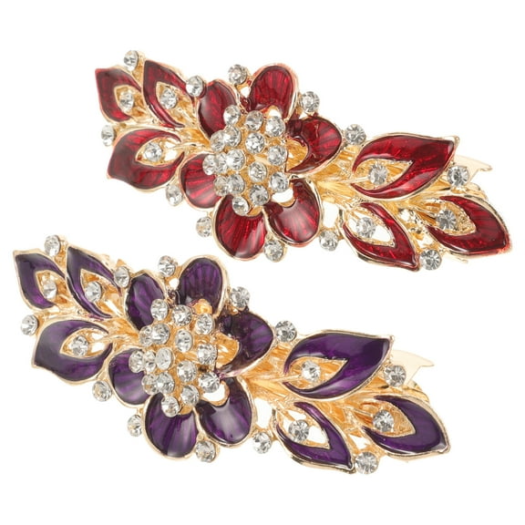 PAMINGONO Retro Simple Barrette Hair Clip Assorted Color 2Pcs