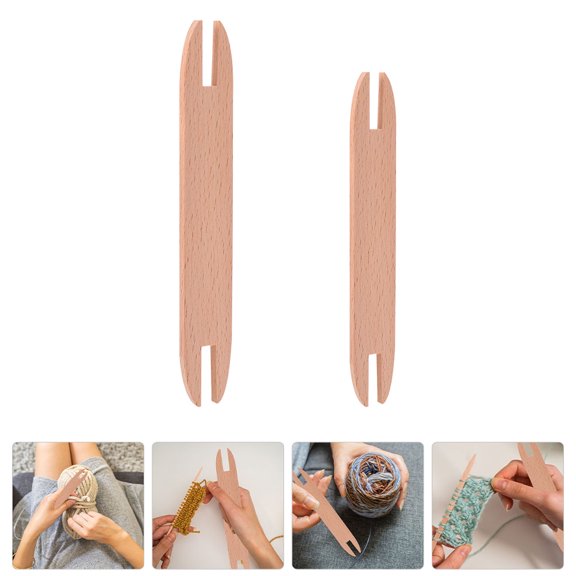 PAMINGONO Knitting Tool Wood Weaving Stick Log 2Pcs for Sweater Making