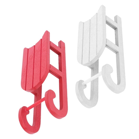 PAMINGONO Set of 2 Miniature White Sled Figurines Decorative Collectible Ornaments