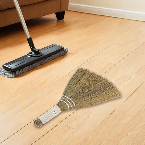 PAMINGONO 2Pcs Compact Natural Grass Whisk Brooms Handheld for Hardwood Floors and Tabletop