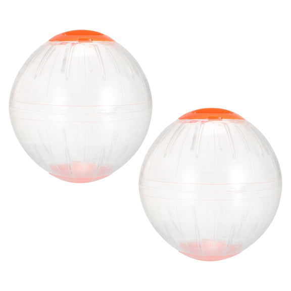PAMINGONO 2Pcs Orange Hamster Exercise Balls with Smooth Interior and Large Space for Small Pet Activity