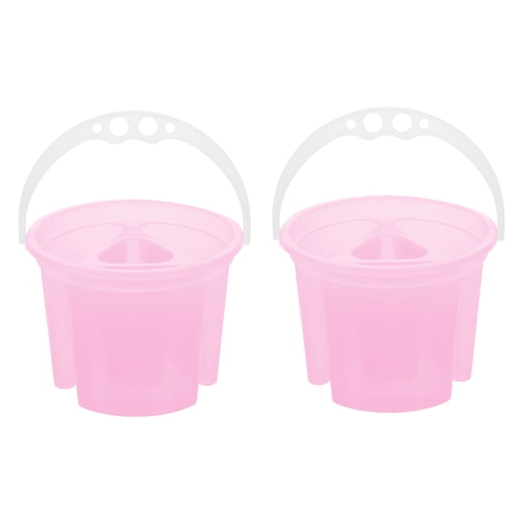 PAMINGONO 2Pcs Painting Buckets Pink Round for Art Painting and Storage Holder