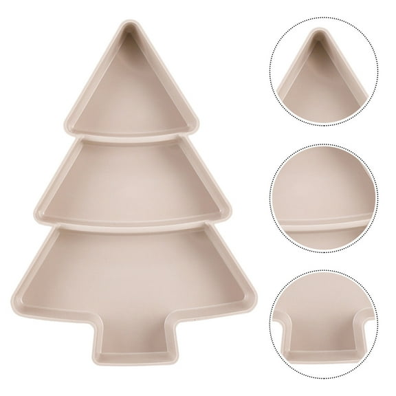 PAMINGONO 2Pcs Pink Plastic Christmas Tree Shape Christmas Snack Plate for Holiday Parties