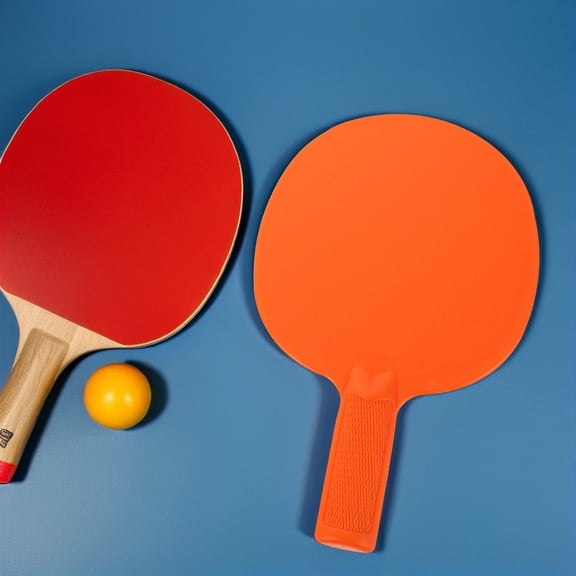 PAMINGONO 2Pcs Lightweight Orange Plastic Table Tennis Paddles Stable Racket Pair for Indoor Outdoor Use