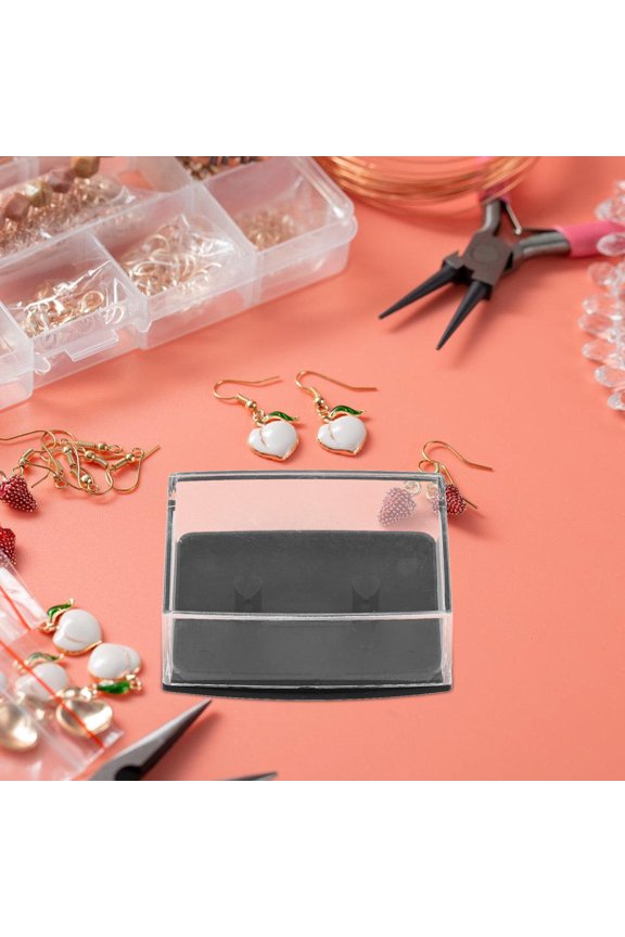 2Pcs Portable Cufflink Display Case with Sleek Square Design for Organized Accessory Storage