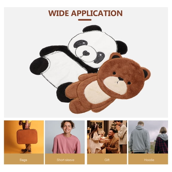 PAMINGONO 2Pcs Sew On Patch Fluff Material Panda Patches for Adults Clothes and DIY Crafts