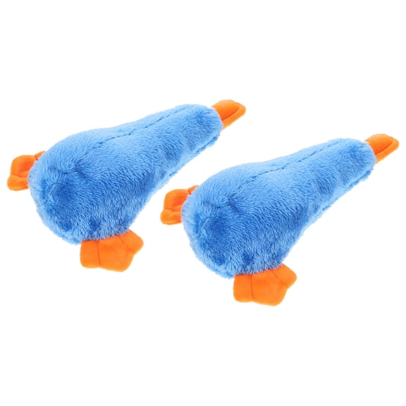 PAMINGONO 2Pcs Squeaky Duck Puppy Toy for Puppies Blue Plush for and Behavior Improvement