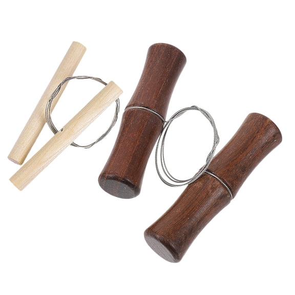 PAMINGONO 2-Pack Stainless Steel Wire Tools with Wooden Handles for Pottery Sculpting and Crafting Projects