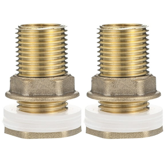 PAMINGONO 2Pcs Threaded Fitting Brass Connector for Water Tanks and Pipes Commercial Use 1.7x1.2x1.1in