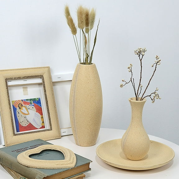 PAMINGONO 2Pcs Chic Unfinished Flower Vase White Synthetic Material for Families