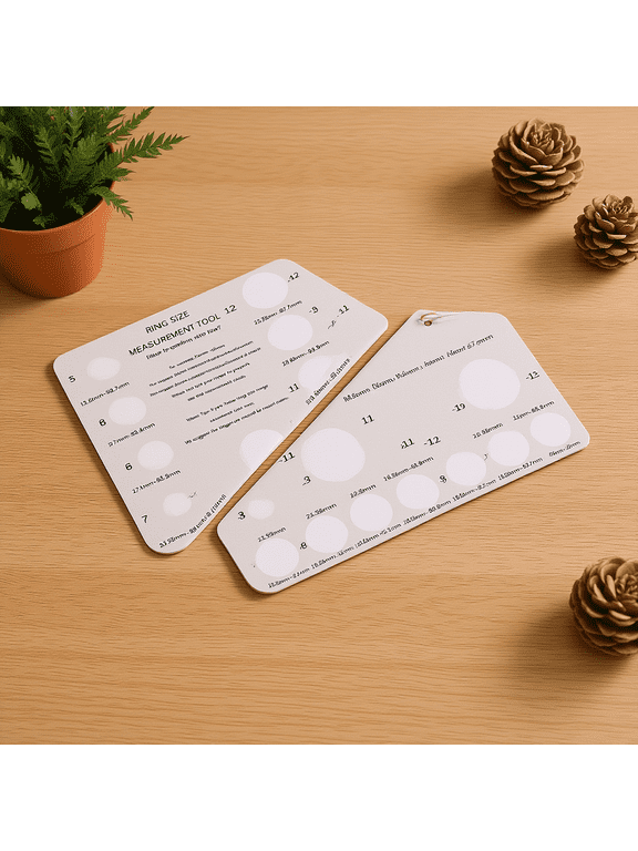 2Pcs White Ring Sizer Measuring Tool for Accurate Finger Size Measurement and Ring Fitting