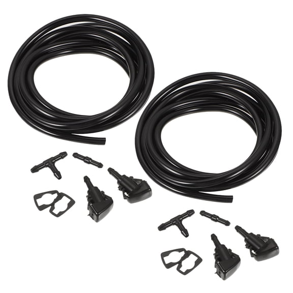 PAMINGONO 2Pcs Windshield Wiper Fluid Hose Black Flexible Rubber Hose for Automotive Cleaning
