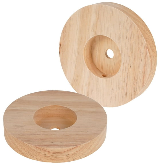 PAMINGONO 2Pcs Wooden Lamp Base Round for Non-Electric Lamps and Diy Projects at Holidays