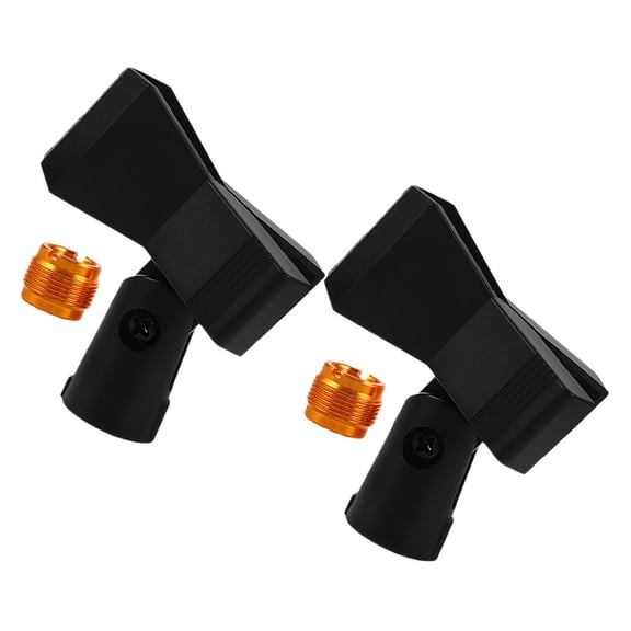 PAMINGONO 2Sets Adjustable Mic Clip Clamp with Precision Thread for Microphone Stand Compatibility