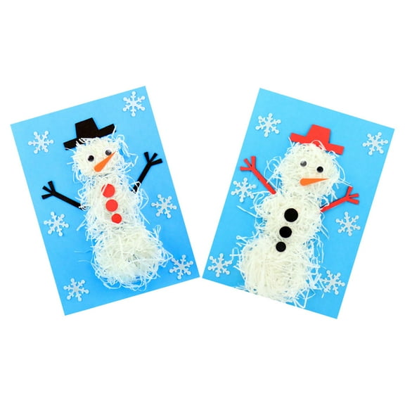PAMINGONO 2Sets Diy Snowman Crafts Assorted Color Christmas Decoration Craft Supplies For Children And Families