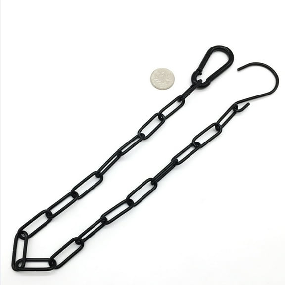 PAMINGONO Adjustable Metal Hanging Chain S Hook for Heavy Ornaments Black Coated 2Sets
