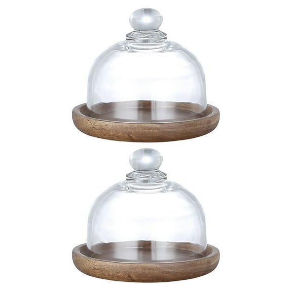 PAMINGONO Glass Dessert Tray for Party Decorations 2 Sets 4.1X4.1in