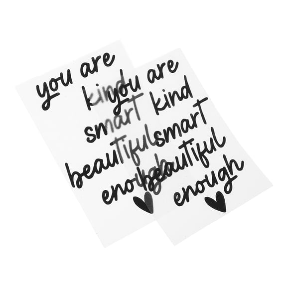 PAMINGONO 2Sheets Bathroom Mirror Sticker Removable Wall Decal 8.30X6.20X0.10Cm Black Vinyl For Homeowners