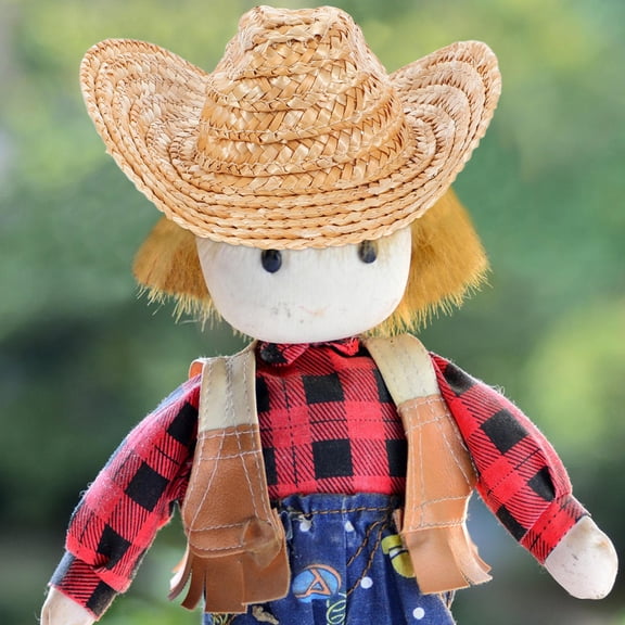 PAMINGONO 2pcs Cowboy Hats For Crafts Light Brown Mini Western Straw Hat For Pets