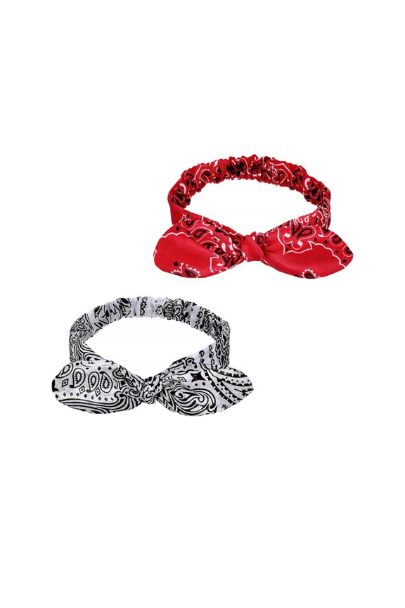 2Pcs Assorted Color Elastic Headbands Retro Hair Bands Breathable Cloth Material