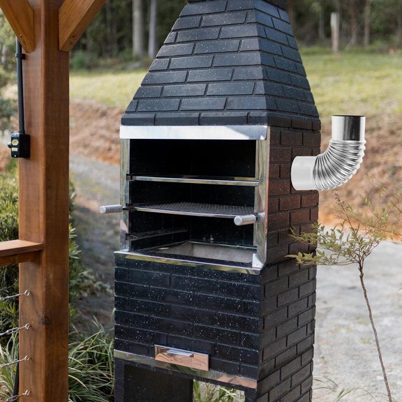 PAMINGONO 2Pcs Flexible Stainless Steel Flue Elbow Pipe for Indoor Stove Exhaust Connection