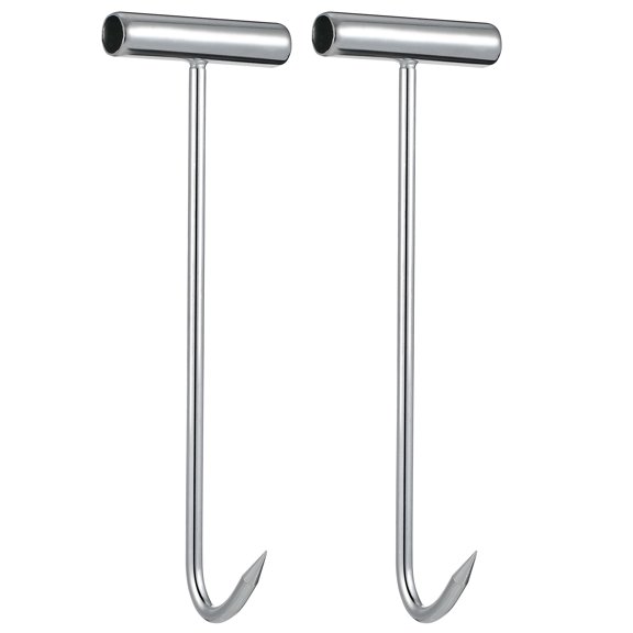 PAMINGONO 2-Piece Manhole Cover Lifting Tool, Iron T-Shape Pull Hook, Heavy Duty Utility Handle