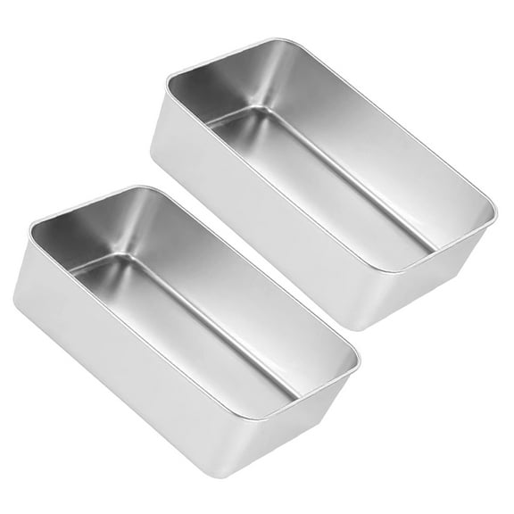 PAMINGONO 2pcs Stainless Steel Baking Pans Non Stick Loaf Pans For Bread Desserts Baking Supplies Conduction For