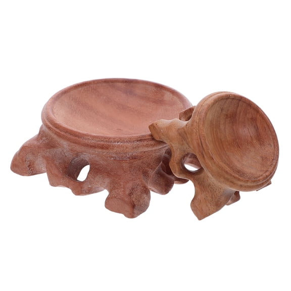 PAMINGONO 2 Pack Wooden Sphere Stand, Round Globe Holder Base for Crystal , Decorative Orb, Stone Sphere Display Shelf