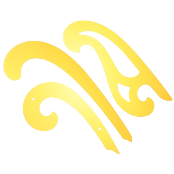 PAMINGONO 3Pcs Hip Curve Ruler Yellow Plastic Template for Fashion Pattern and Design