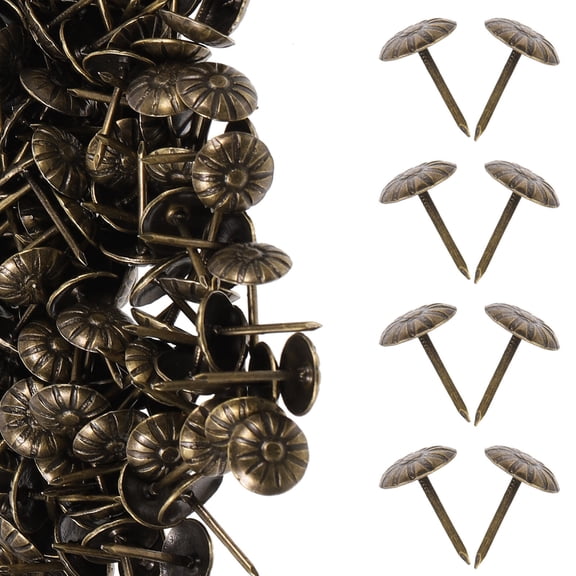 PAMINGONO 300Pcs Iron Nail Heads for Upholstery in Green Bronze for DIY Projects