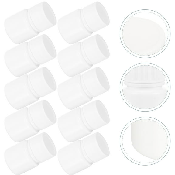 PAMINGONO 30Pcs Small Pill Holder White Plastic Leak Proof for Labs and Vet Offices