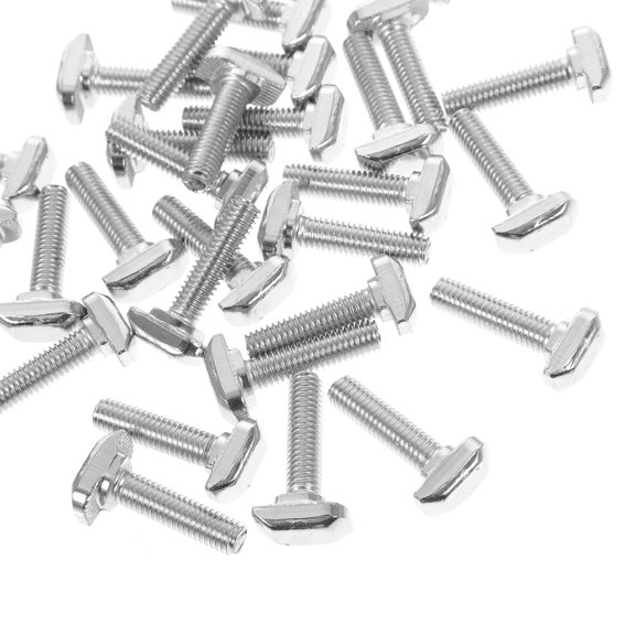 PAMINGONO 30Pcs Plated Silver T Track Bolts M6 Stainless Steel for Cnc Robotics and 3D Printer Assembly