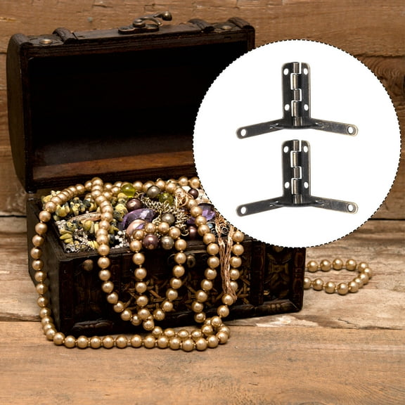 PAMINGONO 32Pcs Golden Iron Hinge for Jewelry Box and Cabinet with Retro Design