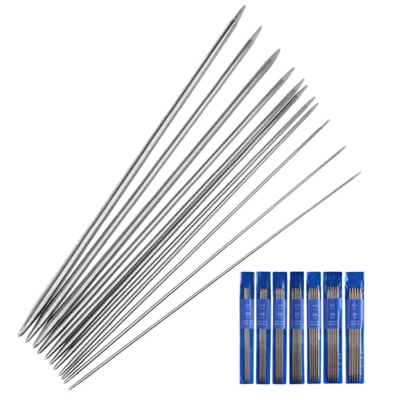 PAMINGONO 35Pcs Knitting Needle Set Blue Metal for Yarn Craft Making and Professionals