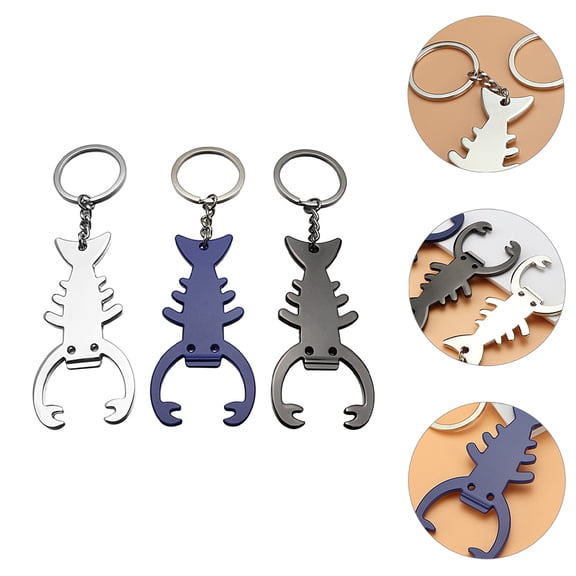 PAMINGONO 3Pcs Aesthetic Keychain Metal Lobster Shape for Key Rings and Bottle Openers