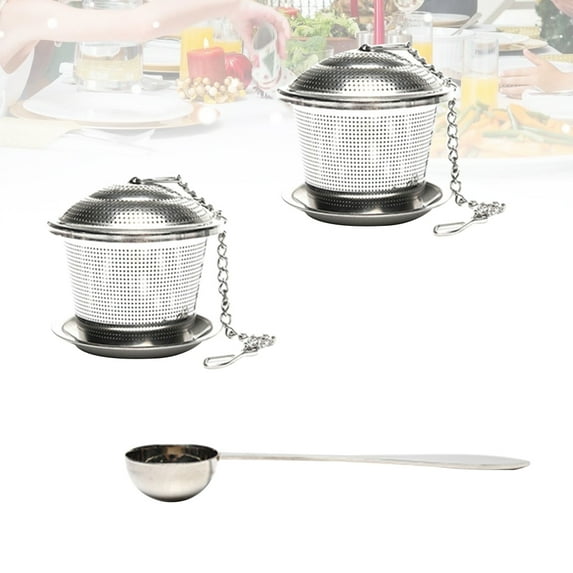 PAMINGONO 3Pcs Chic Stainless Steel Tea Leaker Assorted Color Modern Design Tea Infuser for Home Use