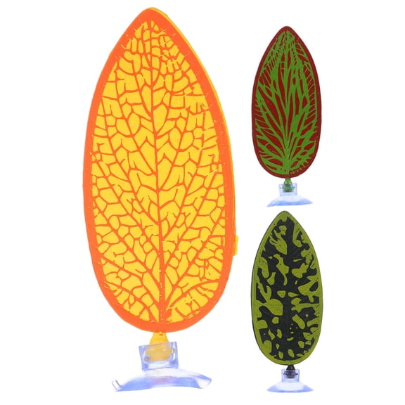 PAMINGONO Betta Fish Hammock PVC Leaves Aquarium Ornaments Ideal Breeding Spot Assorted Colors 3Pcs