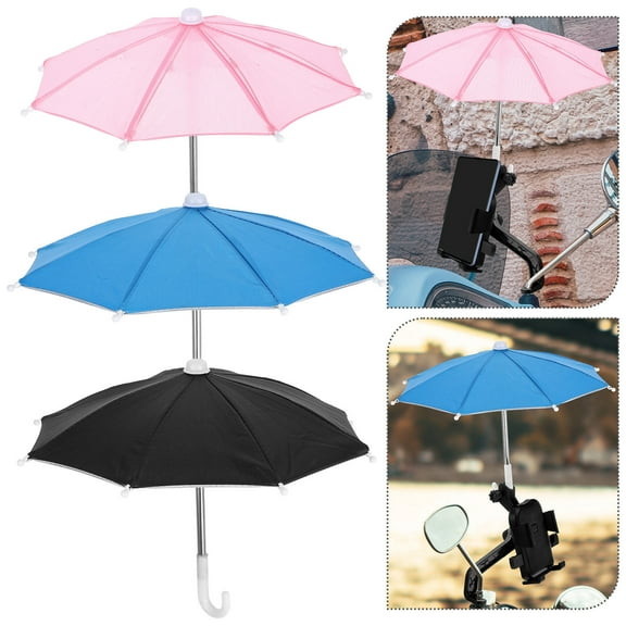 PAMINGONO 3Pcs Black Cloth Small Umbrellas with Light Proof Function for General Users