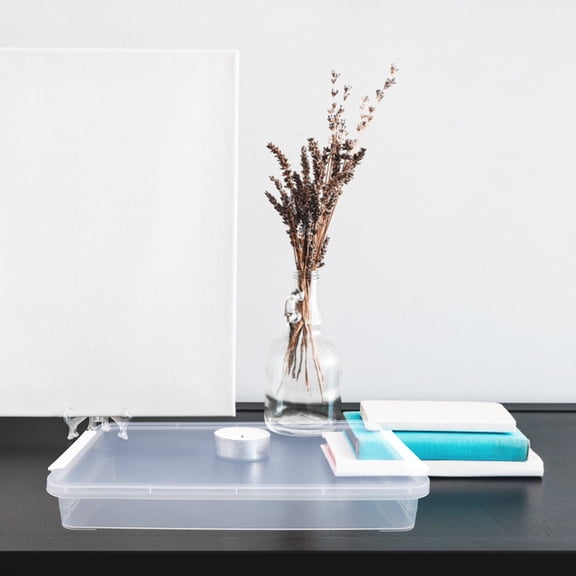 PAMINGONO Transparent Plastic File Box for Document Storage and Organization 3Pcs