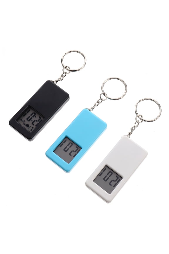 3Pcs Compact Mini Digital Watch Key Fob Round Shape For Daily Use Gifting Portable Small Watch