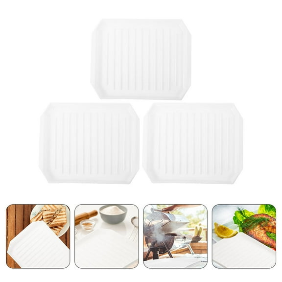 PAMINGONO 3Pcs Cooking Tray Baking Oven Pan Rectangular Shape For Family Gathering