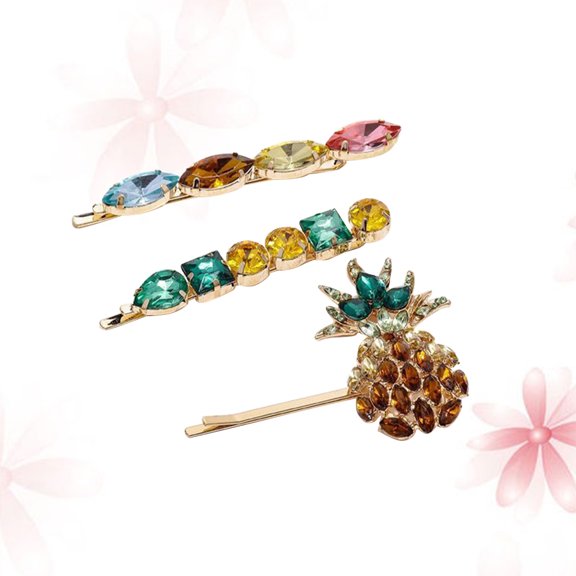 PAMINGONO 3-Pack Acrylic Pineapple Hair Pins, Hair Accessories for Women, Girls, Photo Shoot, Beach Vacation Styling