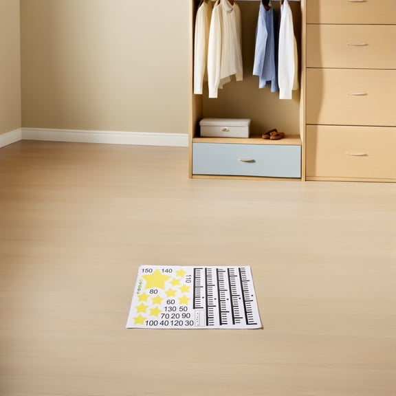 PAMINGONO 3Pcs Growth Chart Wall Decal with Cute Star Motif for Precise Height Measurement