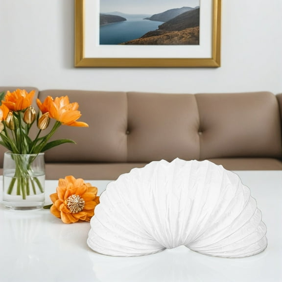 PAMINGONO Metallic White Paper Lampshade - European Elegance, Soft Lighting, Home Use 3Pcs