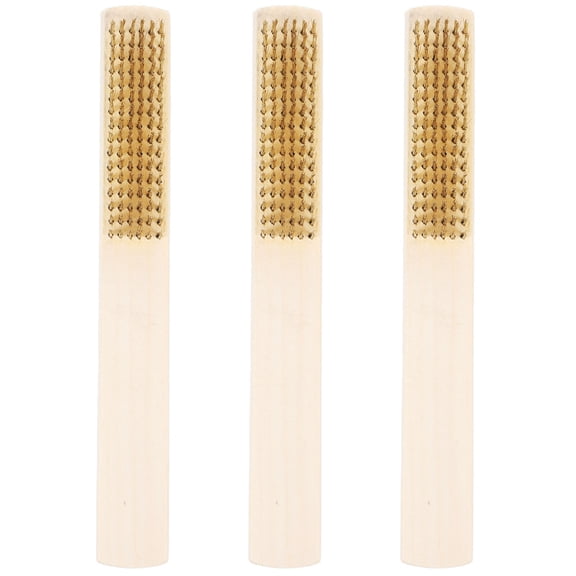 PAMINGONO 3-Piece Copper Wire Brush Set Portable for Rust Removal, Cleaning, and Heavy-Duty Scrubbing