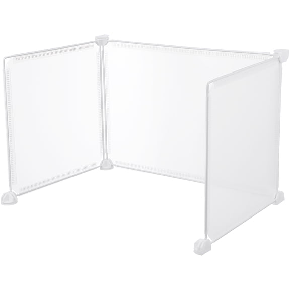 PAMINGONO 3-Pack Portable Transparent Sneeze Guard Panels for Desk, Stable Plastic Dividers for Reception and Office Use