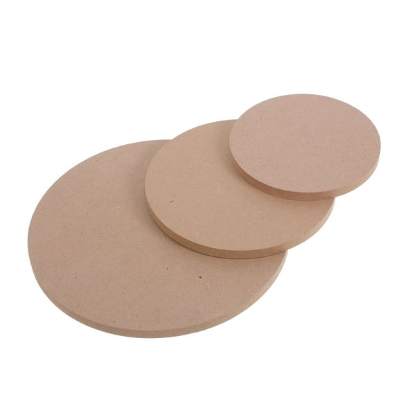 PAMINGONO 3Pcs Pottery Wooden Paddle Khaki Round for Hobbyists Clay Shaping 12.00X12.00X0.90in