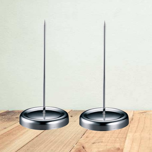 PAMINGONO 3Pcs Stainless Steel Menu Summons Fork Receipt Spike Bill Holder for Office