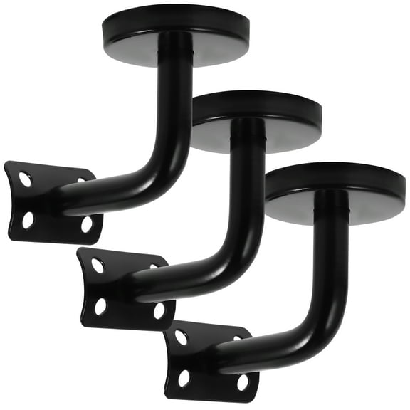 PAMINGONO 3Pcs Wall Mounted Bannister Bracket Stainless Steel Black Easy to Install